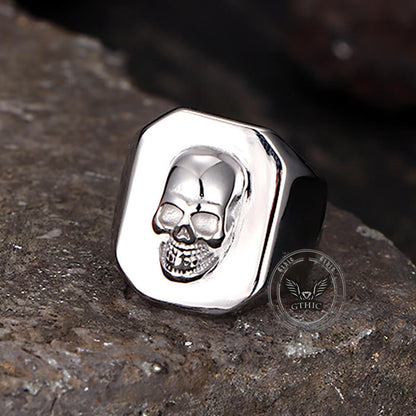 Punk Skull Head Stainless Steel Square Ring