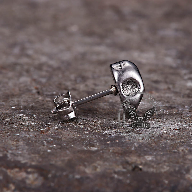 Punk Skull Head Stainless Steel Stud Earrings