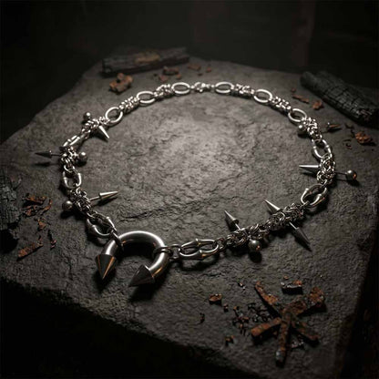 Punk Spike Piercing Stainless Steel Clavicle Necklace