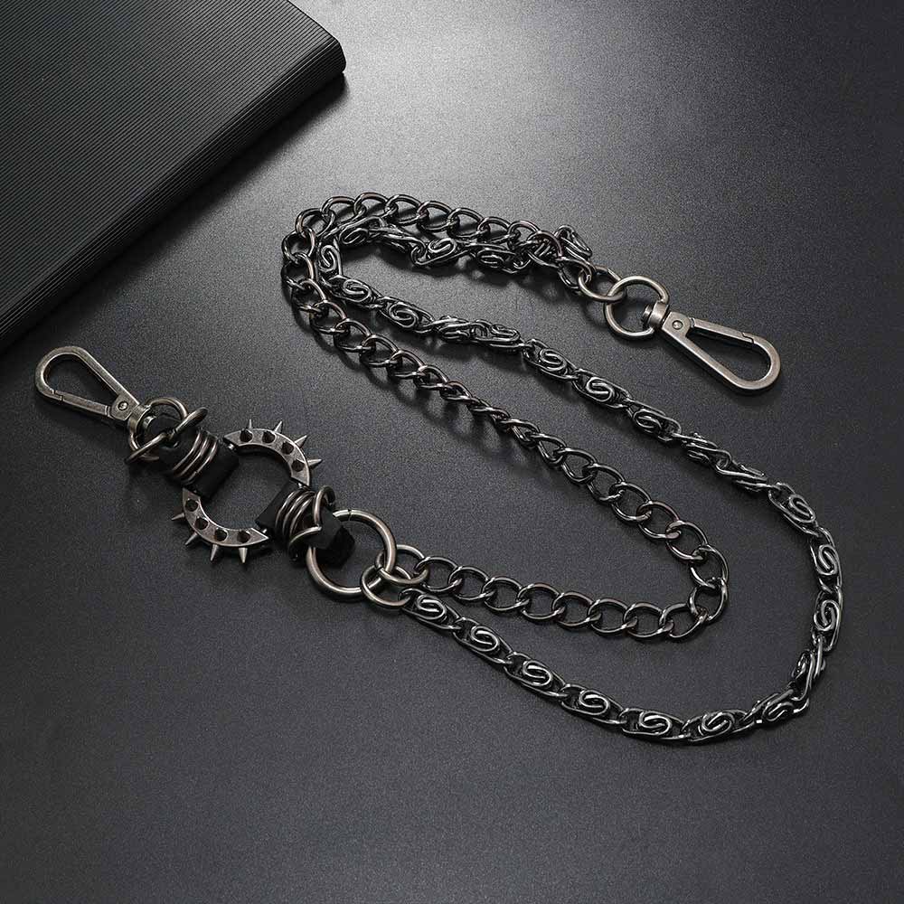 Punk Spiked Double-chain Alloy Pants Chain