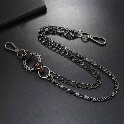 Punk Spiked Double-chain Alloy Pants Chain