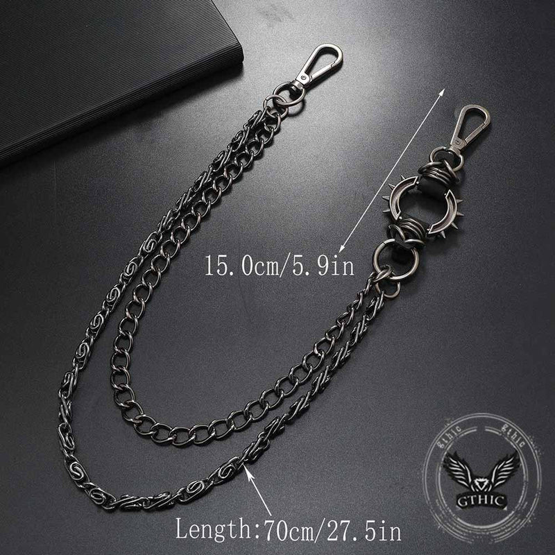 Punk Spiked Double-chain Alloy Pants Chain