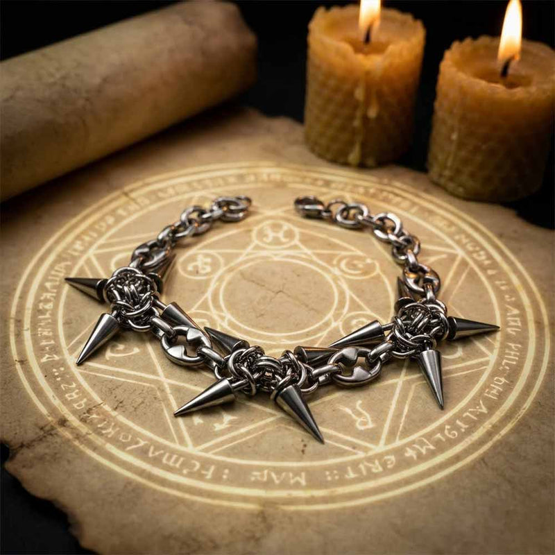 Punk Spiked Stainless Steel Choker Clavicle Necklace