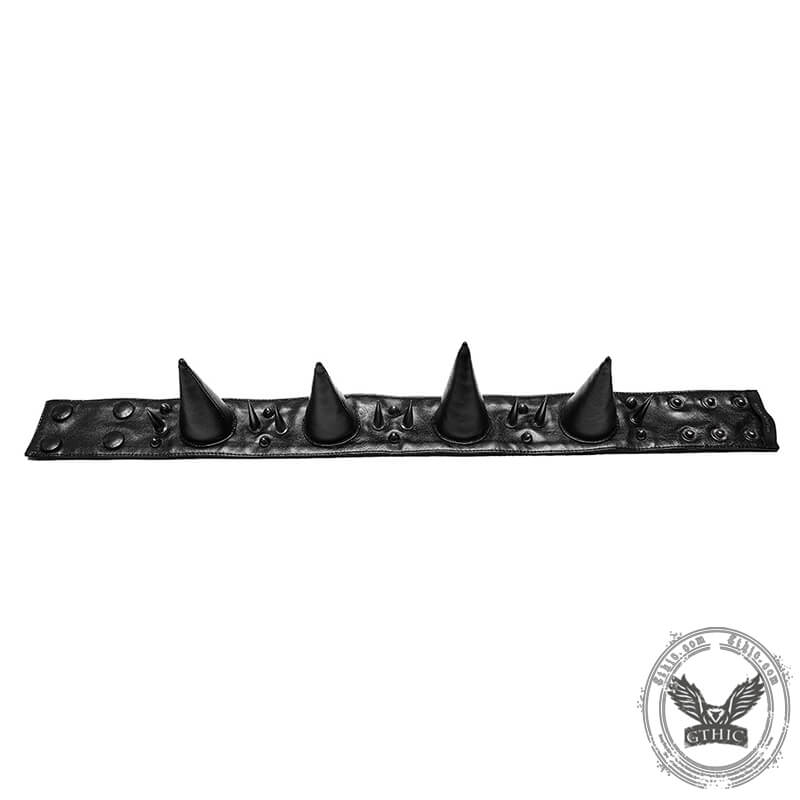 Punk Spikes Pu Leather Choker Necklace
