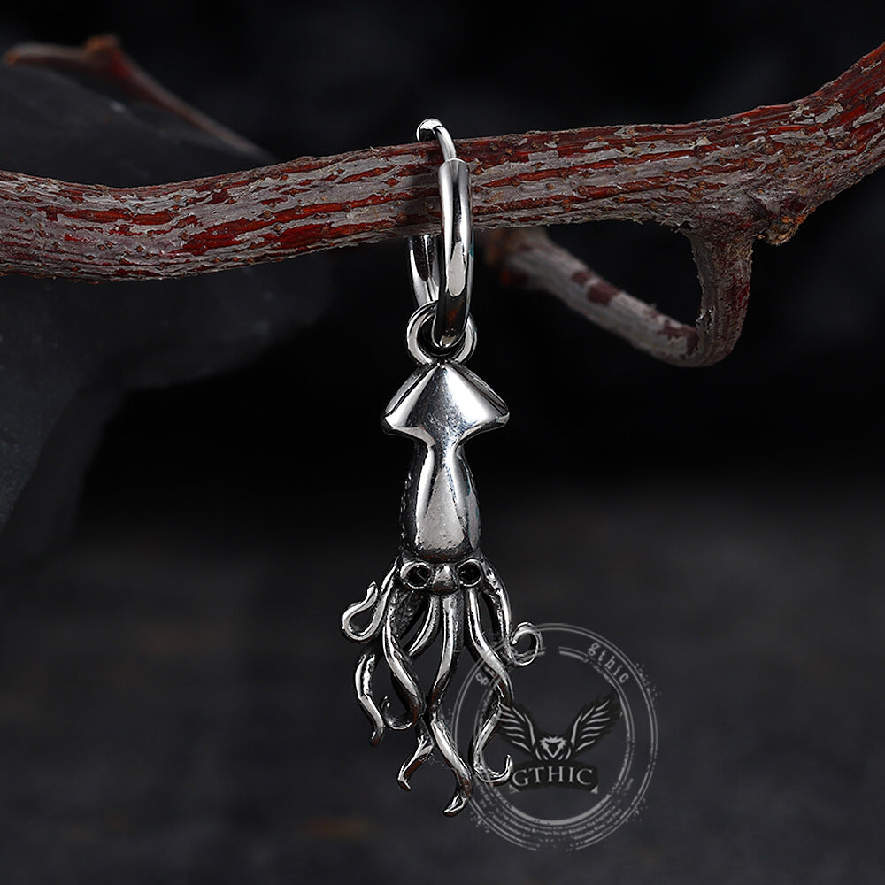 Punk Squid Stainless Steel Marine Hoop Earrings