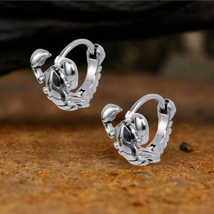 Punk Street Scorpion Stainless Steel Skull Hoop Earrings