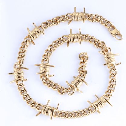 Punk Thorn Chunky Stainless Steel Necklace