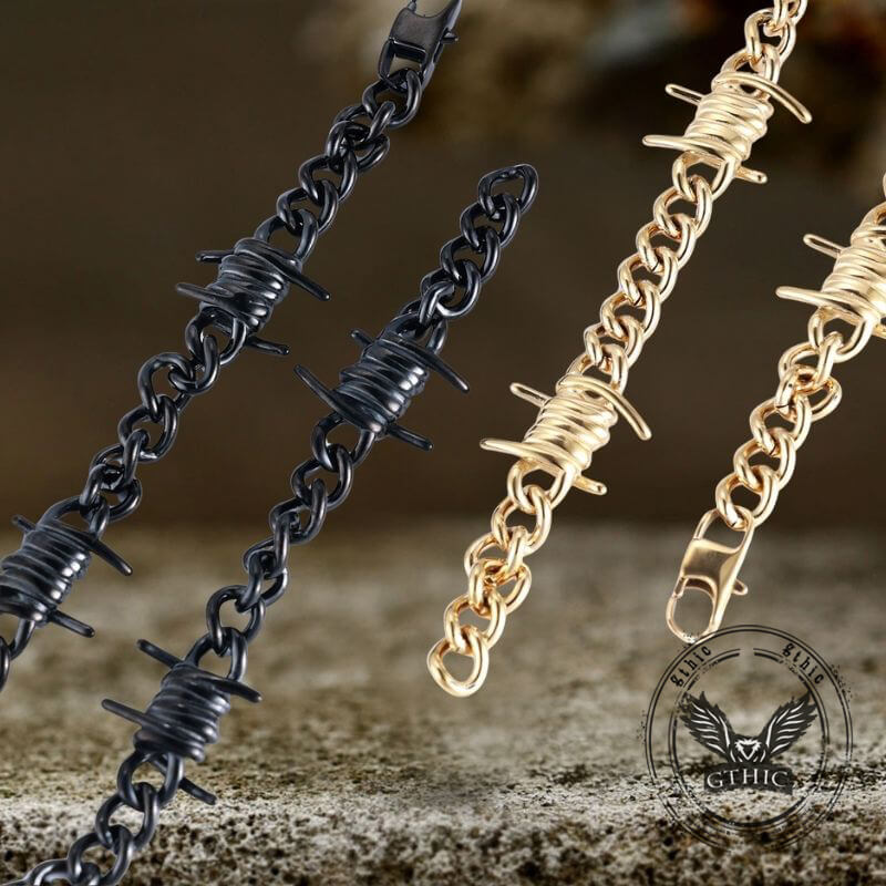 Punk Thorn Chunky Stainless Steel Necklace