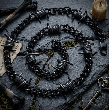 Punk Thorn Chunky Stainless Steel Necklace