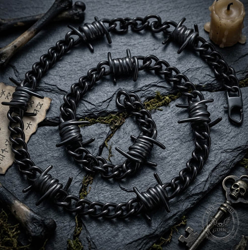 Punk Thorn Chunky Stainless Steel Necklace