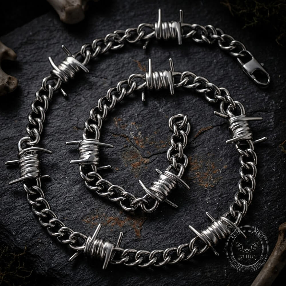 Punk Thorn Chunky Stainless Steel Necklace