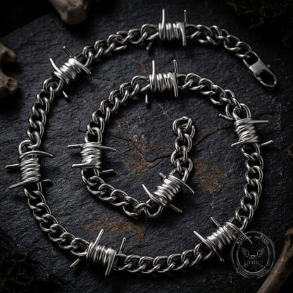 Punk Thorn Chunky Stainless Steel Necklace
