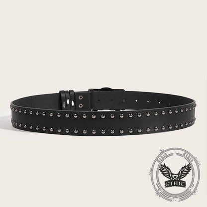 Punk Triple Skull Buckle Rivet Pu Leather Belt