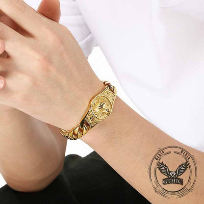 Punk Wolf Head Cuban Chain Stainless Steel Bracelet