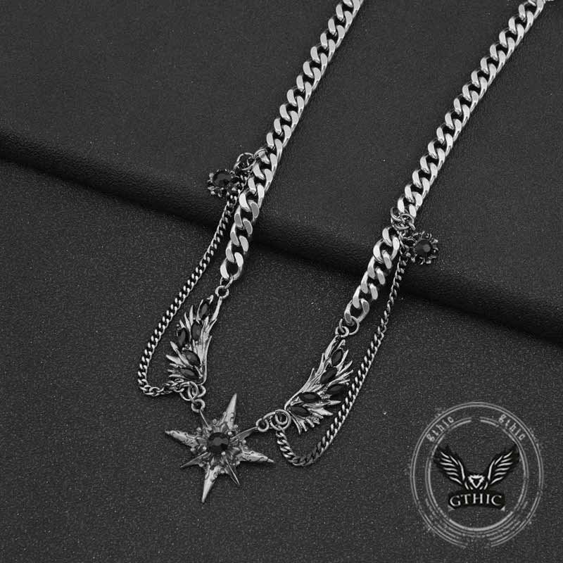 Punk Y2k Wings Star Stainless Steel Clavicle Chain