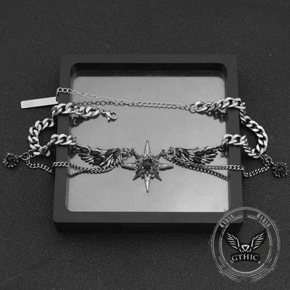 Punk Y2k Wings Star Stainless Steel Clavicle Chain