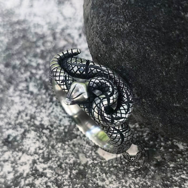 Rattlesnake Sterling Silver Snake Ring