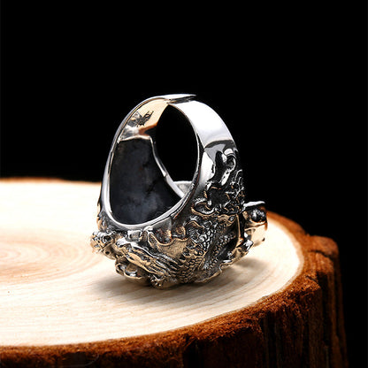 Real 925 Sterling Silver Skull Ring / Adjustable Rock Many Skeletons Ring / Biker Jewelry