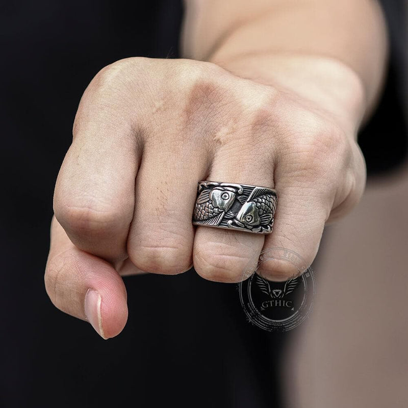 Relief Fish Stainless Steel Ring