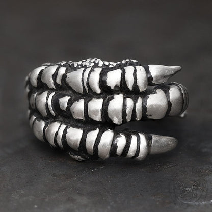 Retro Dragon Claw Brass Sterling Silver Ring