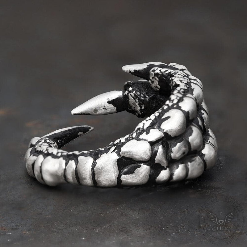 Retro Dragon Claw Brass Sterling Silver Ring
