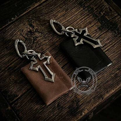 Retro Hollowed-out Cross Pu Leather Waist Wallet