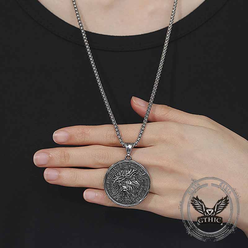 Retro Jesus Head Sacred Heart Stainless Steel Pendant