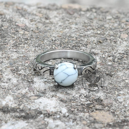 Gothic Gem-set Stainless Steel Ring