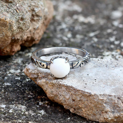 Gothic Gem-set Stainless Steel Ring
