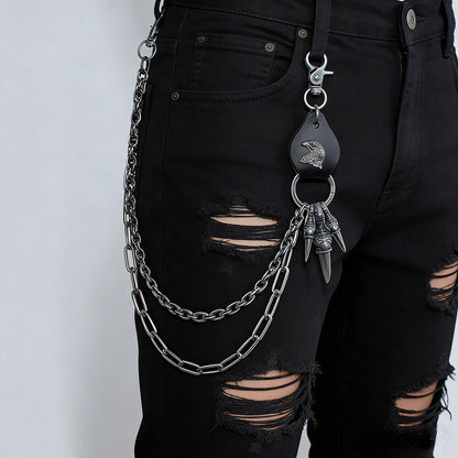 Retro Punk Eagle Claw Double-layer Alloy Pants Chain