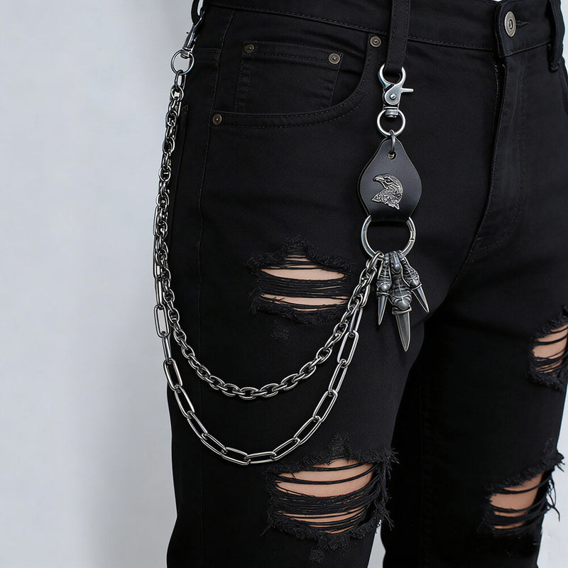 Retro Punk Eagle Claw Double-layer Alloy Pants Chain