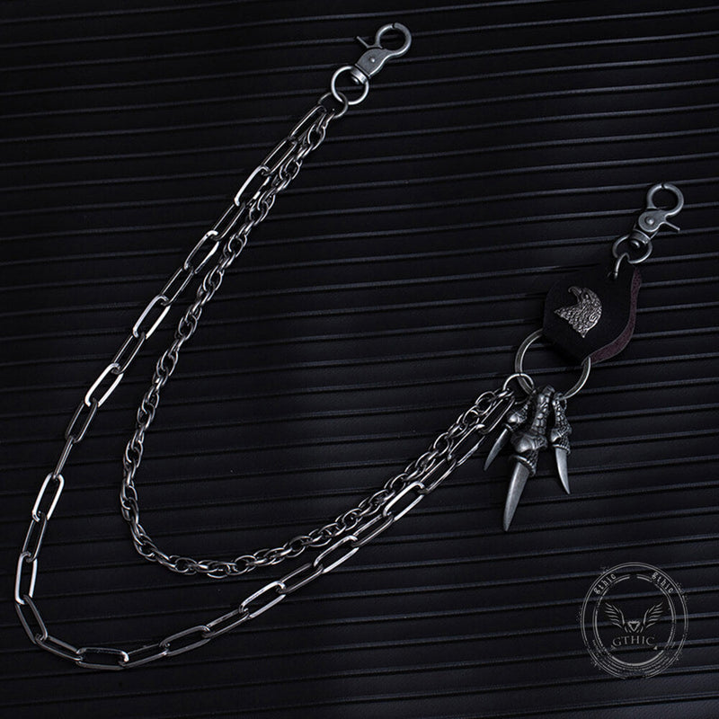 Retro Punk Eagle Claw Double-layer Alloy Pants Chain