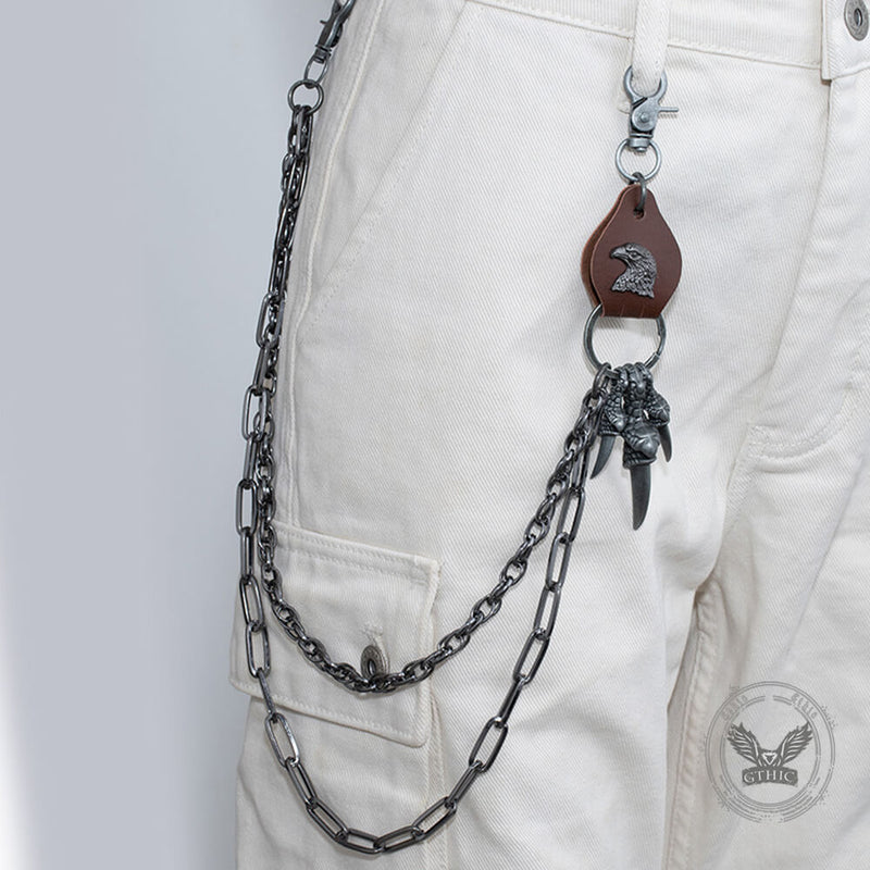 Retro Punk Eagle Claw Double-layer Alloy Pants Chain