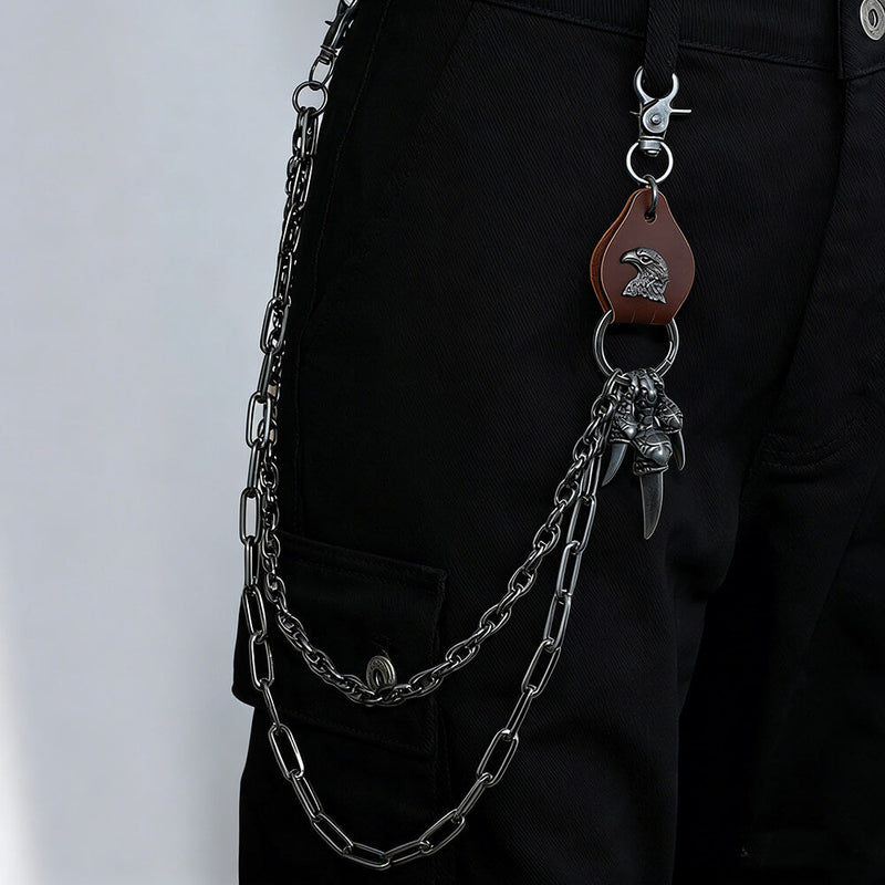 Retro Punk Eagle Claw Double-layer Alloy Pants Chain