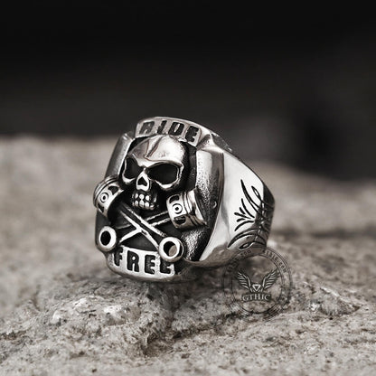 Retro Punk Stainless Steel Skull Ring