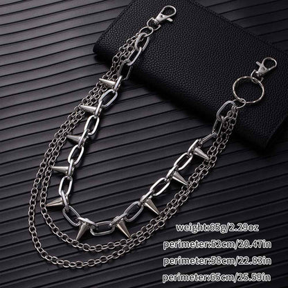 Retro Rock Spiked Punk Alloy Pants Chain