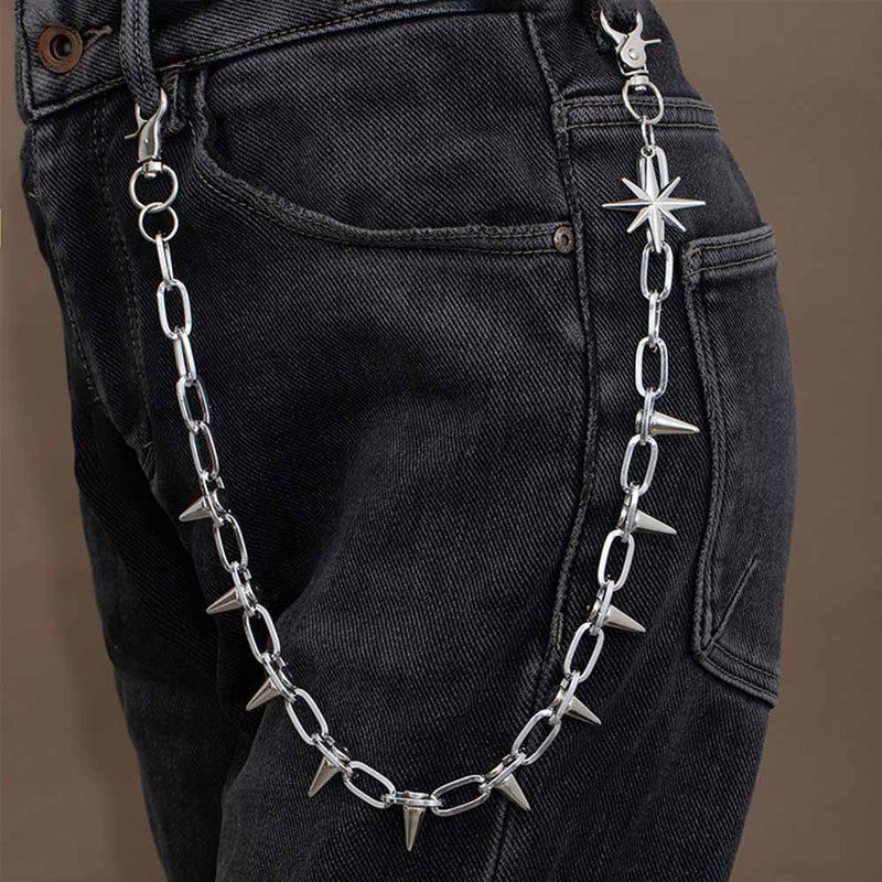 Retro Rock Spiked Punk Alloy Pants Chain