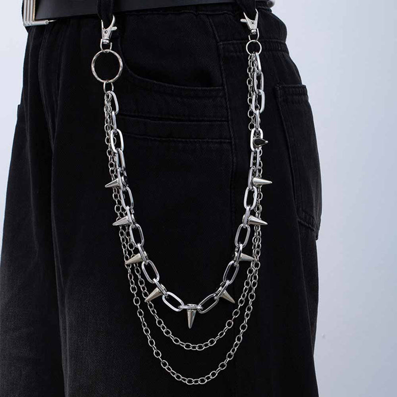 Retro Rock Spiked Punk Alloy Pants Chain