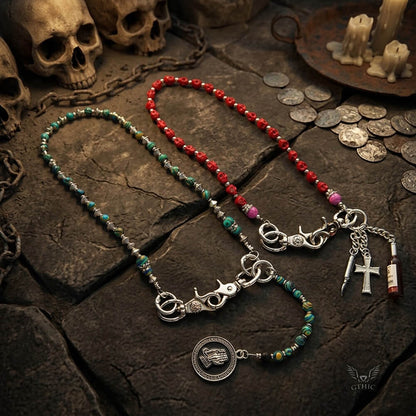 Retro Skull Cross Wine Bottle Alloy Pants Chain
