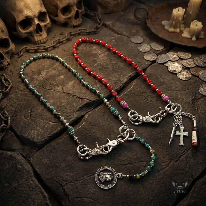 Retro Skull Cross Wine Bottle Alloy Pants Chain