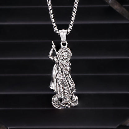 Retro St. George Slay Dragon Stainless Steel Pendant