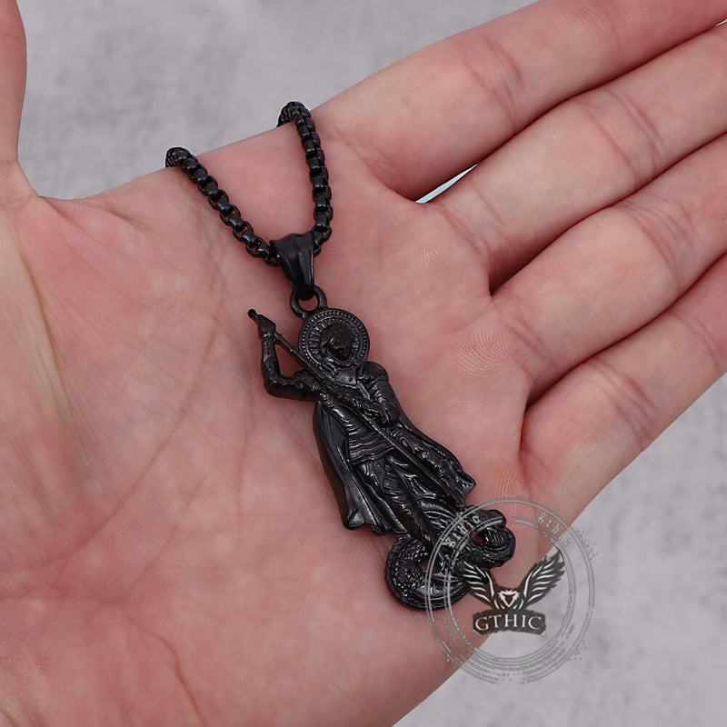 Retro St. George Slay Dragon Stainless Steel Pendant