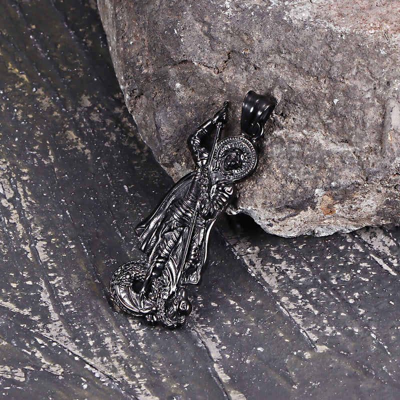 Retro St. George Slay Dragon Stainless Steel Pendant