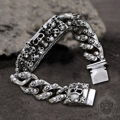 Retro Sterling Silver Skull Bracelet