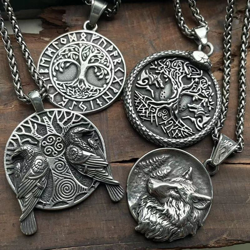 Rings and Pendants Viking Jewelry Set