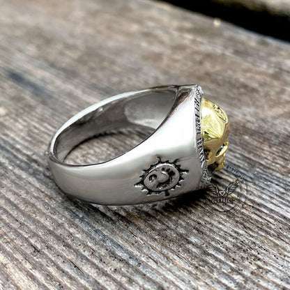 Rock Symbol Sterling Silver Skull Ring