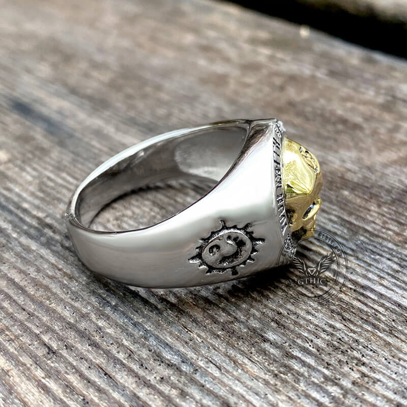 Rock Symbol Sterling Silver Skull Ring