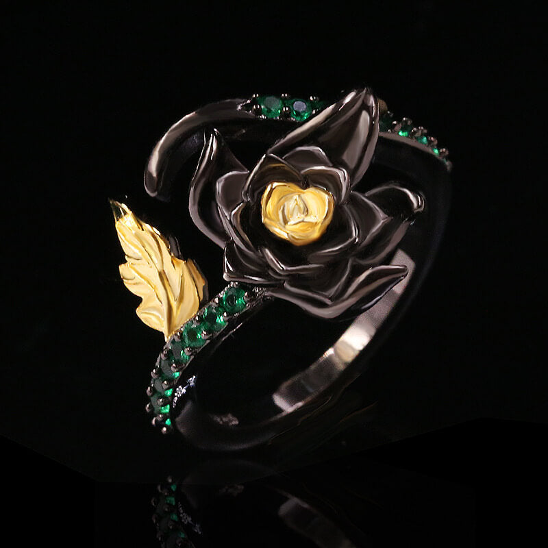 Rose Olivine Brass Ring