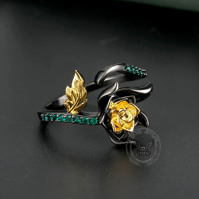 Rose Olivine Brass Ring