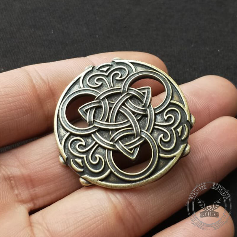 Round Celtic Knot Zinc Alloy Viking Brooch